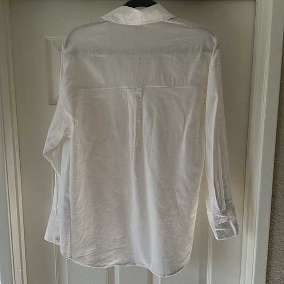 A&F Oversized Linen Shirt White - Picture 3 of 3